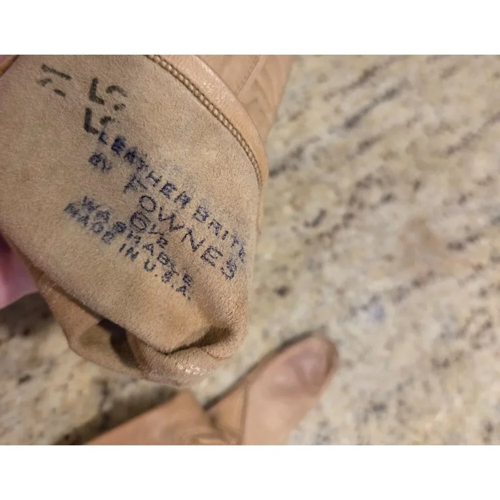 Vintage Womens Size S 6.5 Brown Leather Driving Gloves Fownes